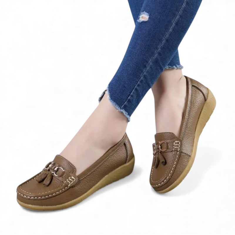 Mocassin Compensé Femme Marron