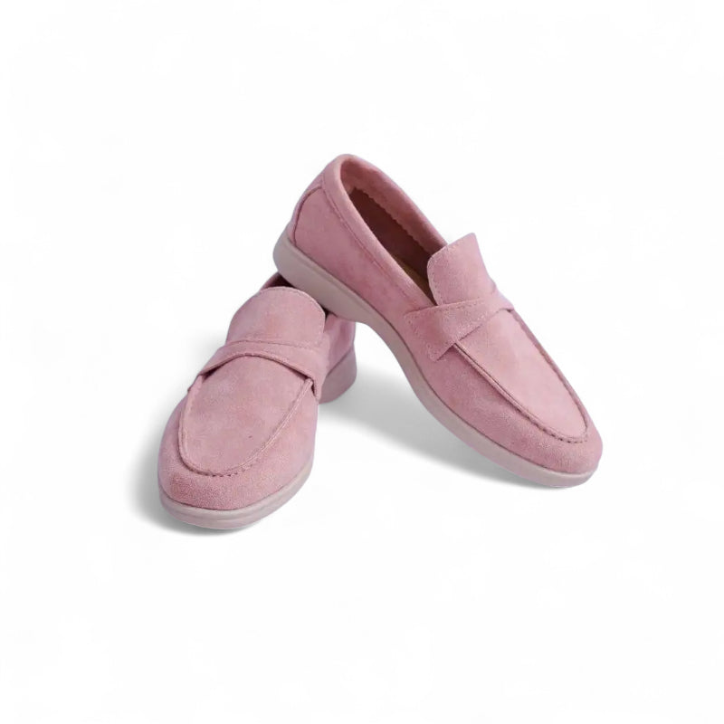 Mocassin Femme En Daim Rose