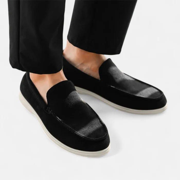 Mocassin Homme En Daim Noir
