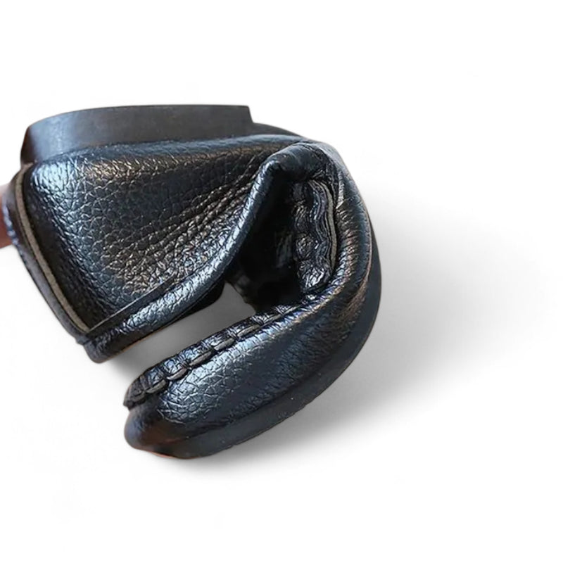 Mocassin Garçon Noir En Cuir