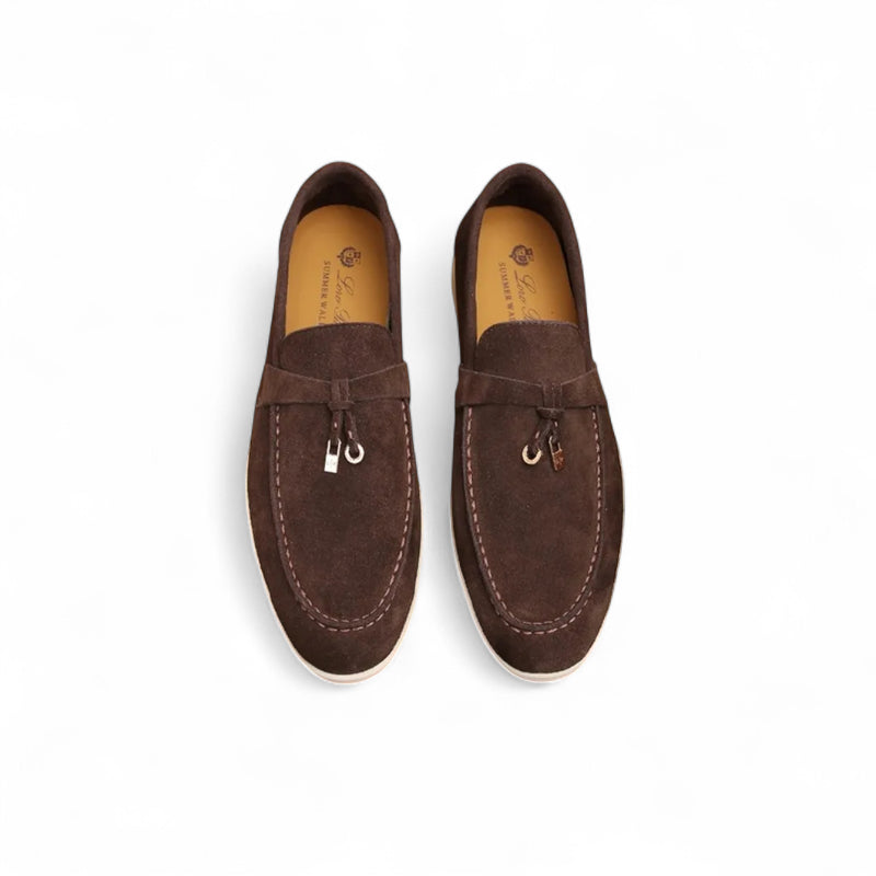 Mocassins à Glands Marron En Daim