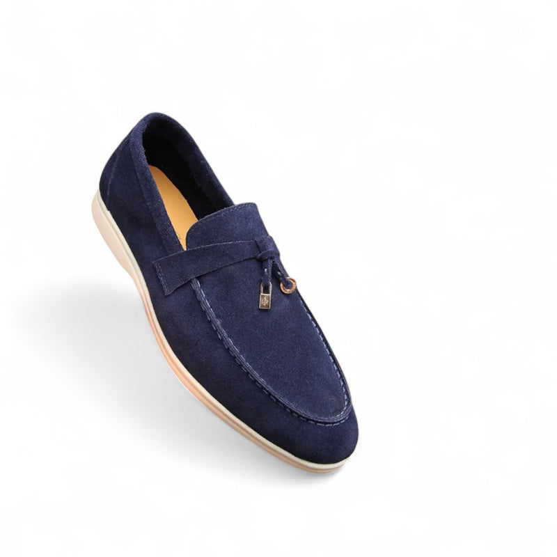 Mocassins à Glands En Daim Bleu Marine