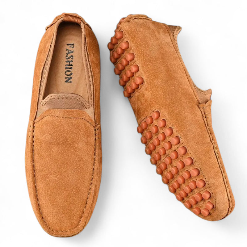 Mocassin Pour Homme En Daim Camel