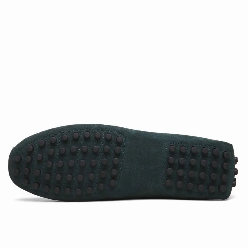 Mocassin Gris Foncé En Daim Pour Homme