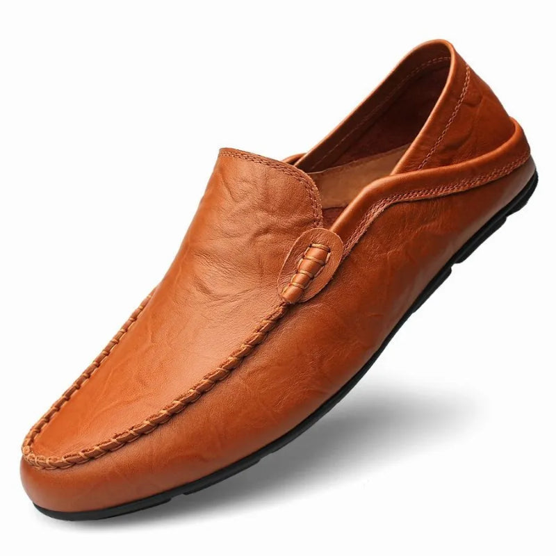Mocassin Cuir Foncé Homme