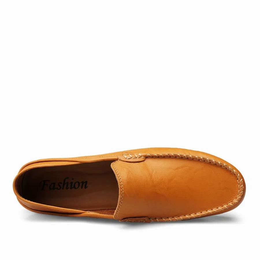 Mocassin Cuir Camel Homme Design Vintage