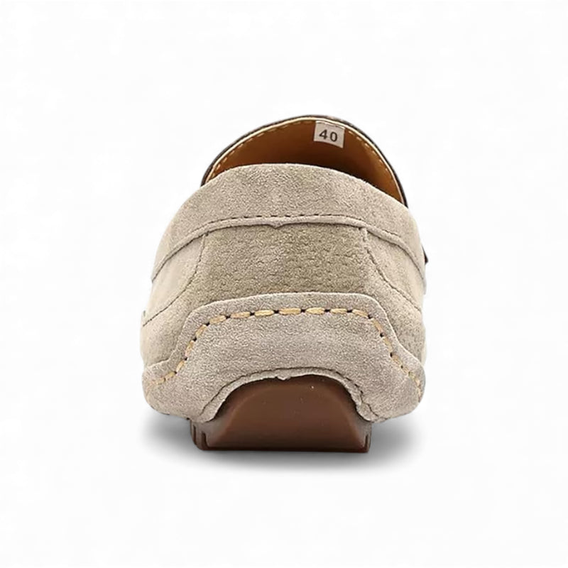 Mocassin En Daim Beige Pour Homme