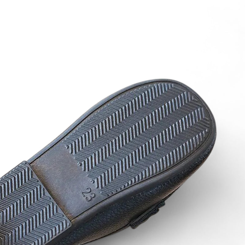 Mocassin Garçon Noir En Cuir