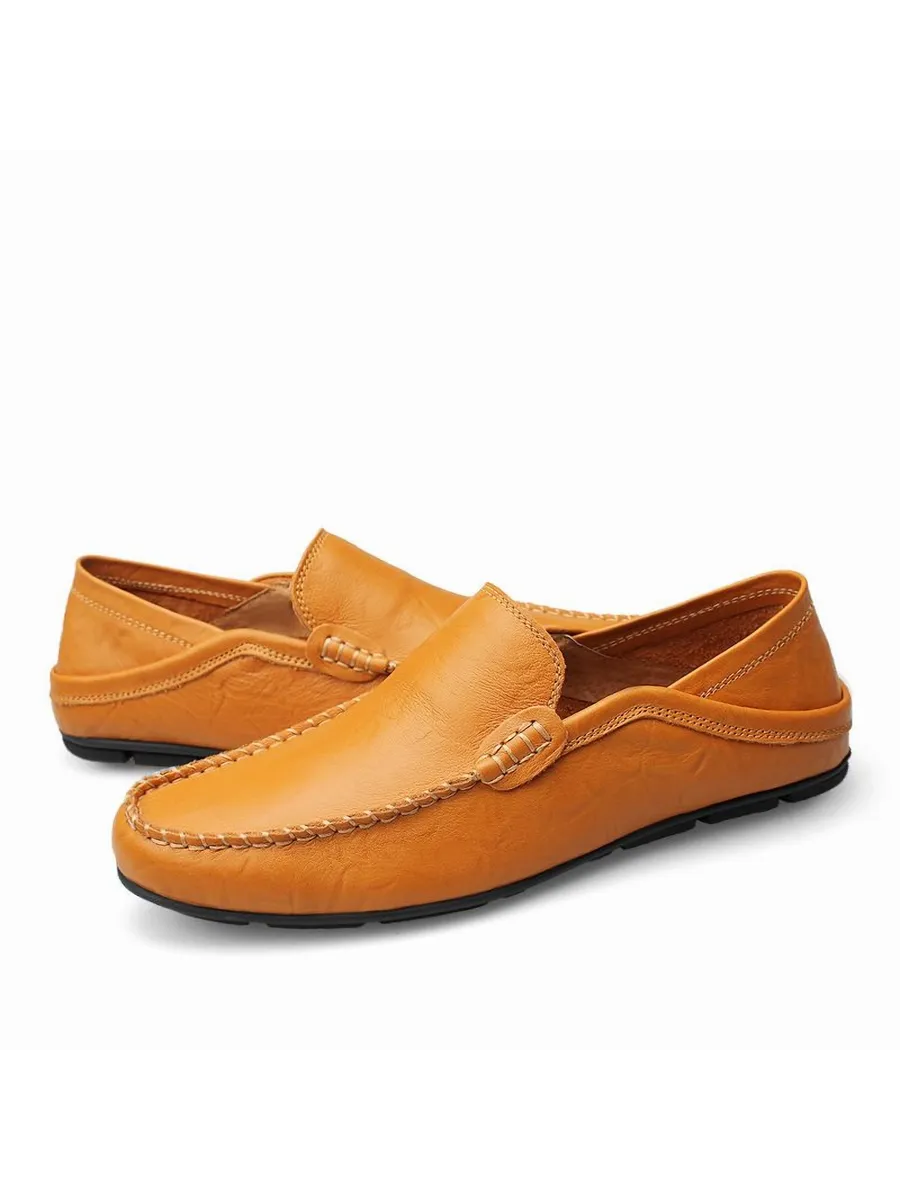 Mocassin Homme En Cuir Camel