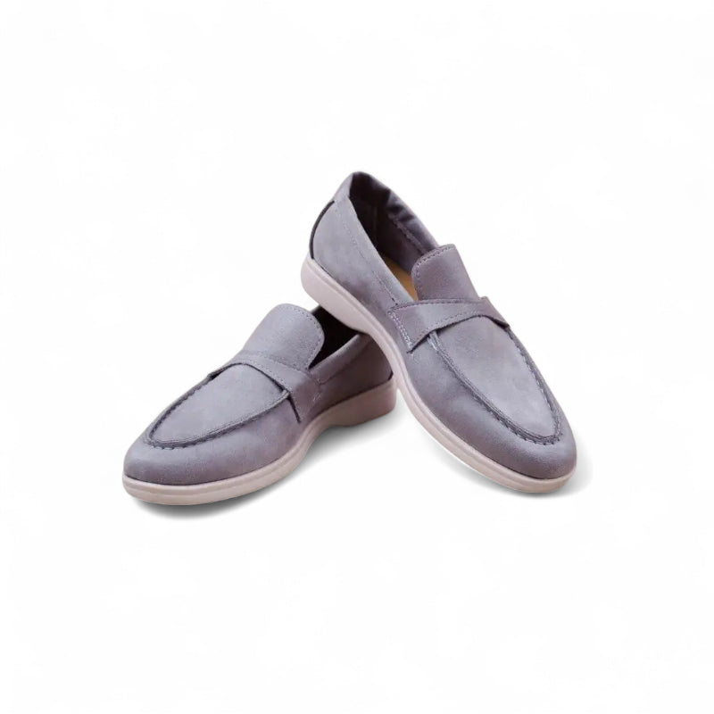 Mocassin Pour Femme En Daim Gris