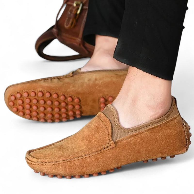 Mocassin Pour Homme En Daim Camel