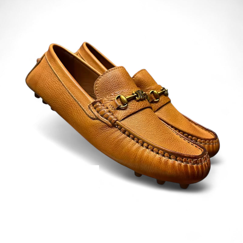 Mocassin Premium Cuir Véritable Marron Homme