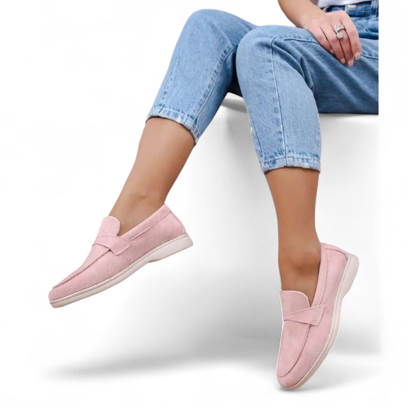 Mocassin Femme En Daim Rose