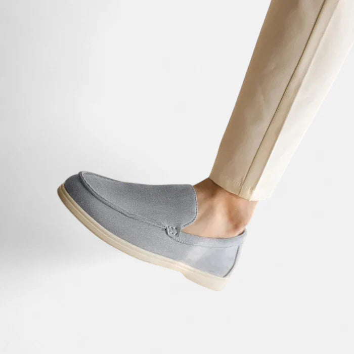 Mocassin Homme Bleu Clair Daim