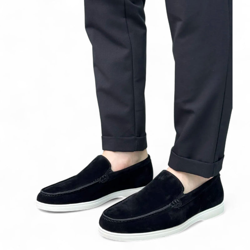 Mocassin Homme En Daim Noir