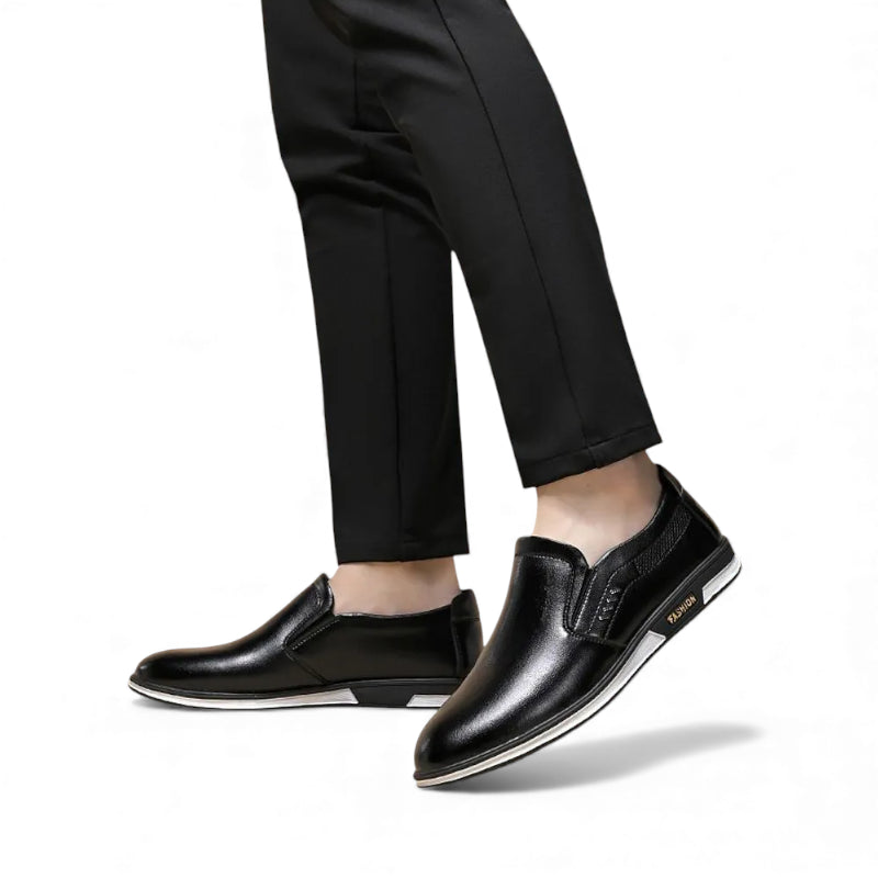 Mocassin Cuir Vernis Noir Pour Homme