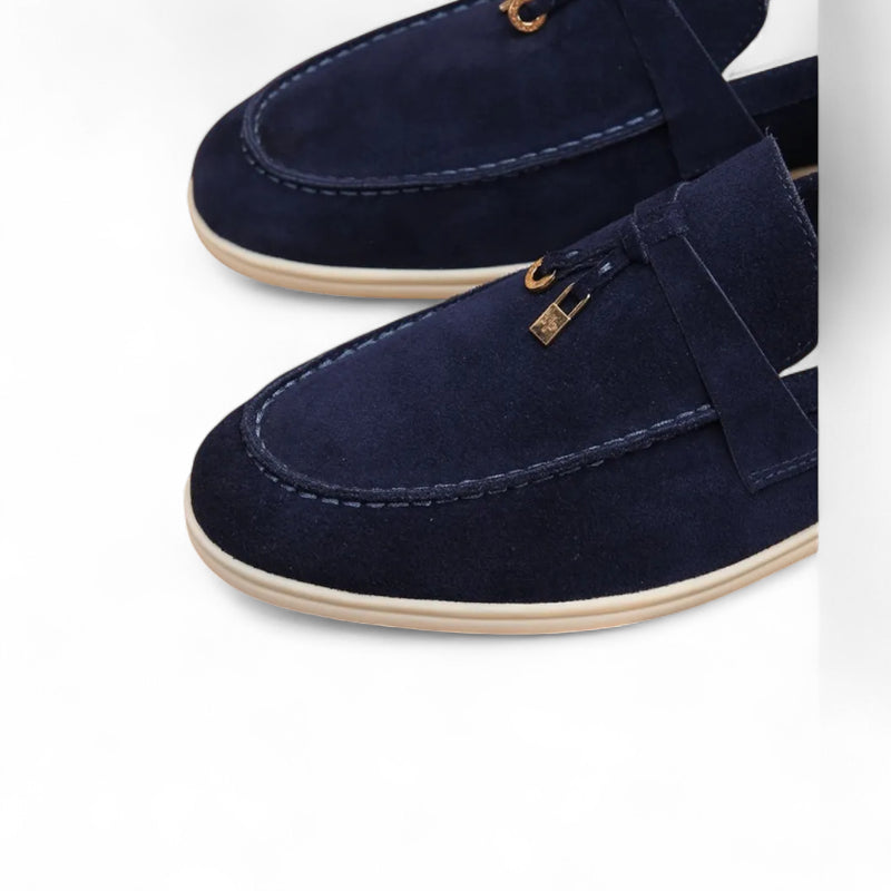 Mocassins à Glands En Daim Bleu Marine