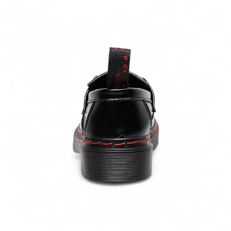 Mocassin Cuir Vernis Bicolore Frange Pour femme