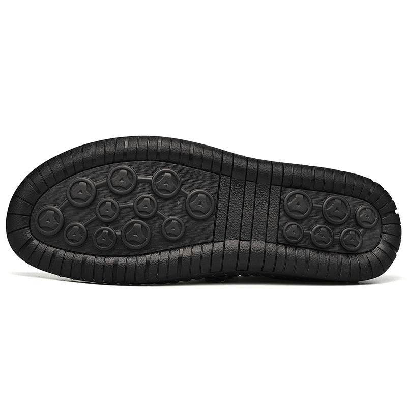 Mocassin En Cuir Noir Avec Fermeture Pour Homme