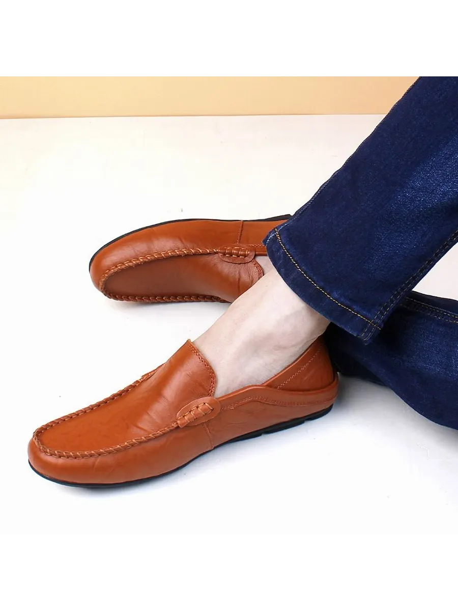 Mocassin Cuir Foncé Homme