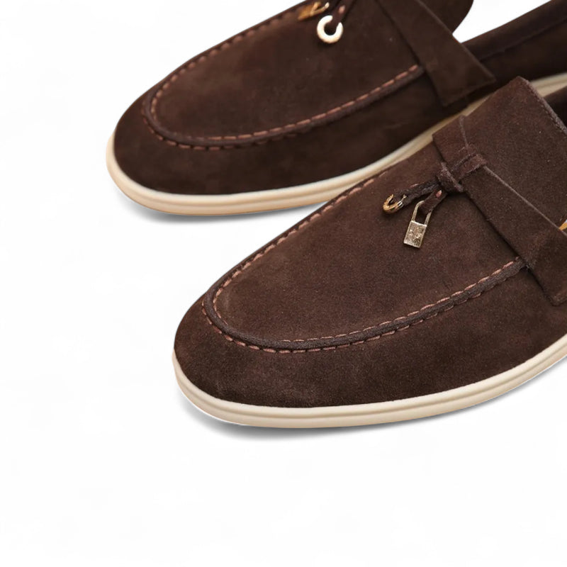 Mocassins à Glands Marron En Daim