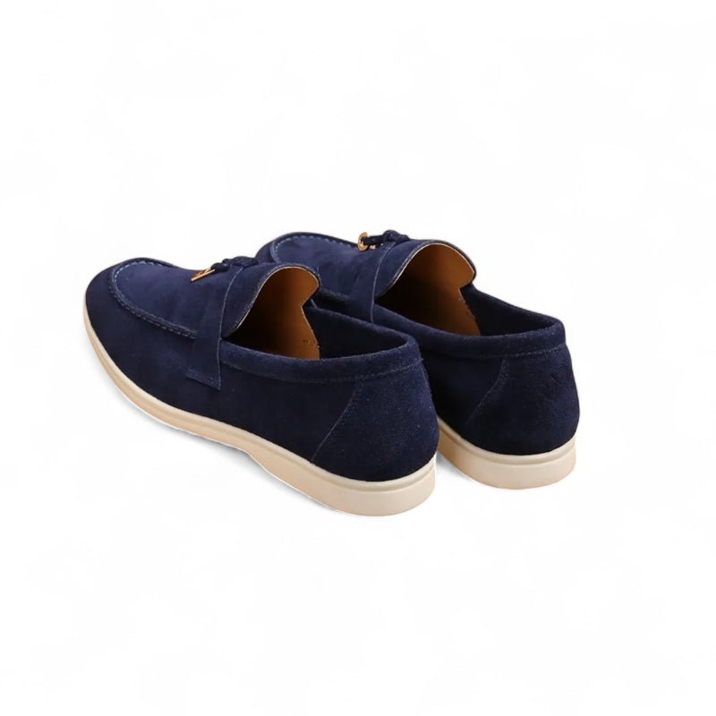 Mocassins à Glands En Daim Bleu Marine