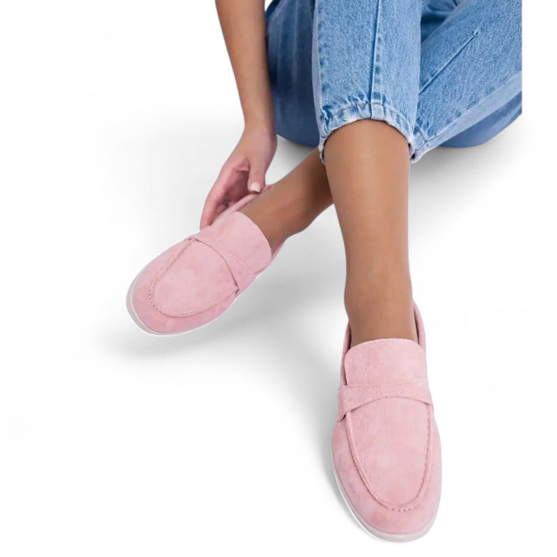 Mocassin Femme En Daim Rose