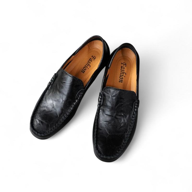 Mocassin Homme Cuir Vernis Noir