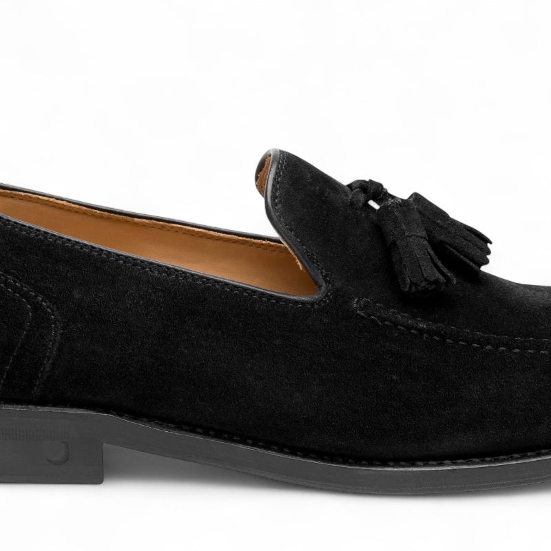 Mocassin à Gland Pour Femme Noir En Daim