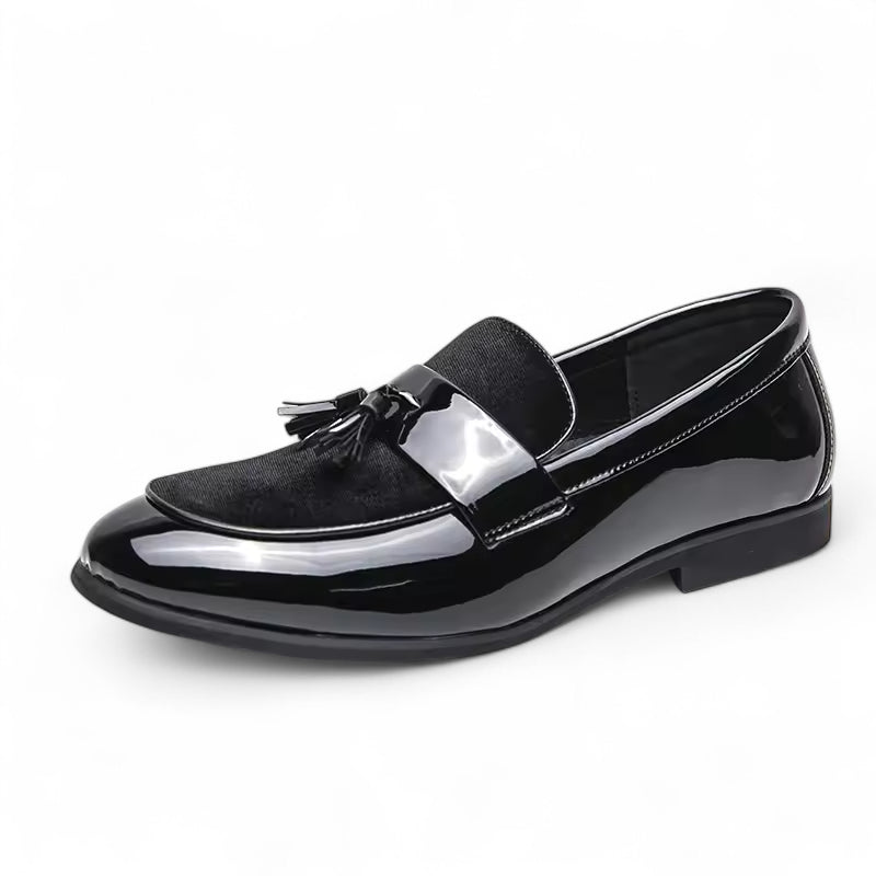 Mocassin Homme Noir Cuir Et Daim