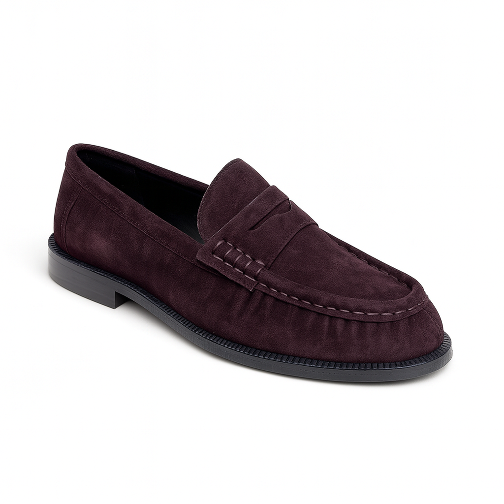 Mocassin Bordeaux Femme Daim