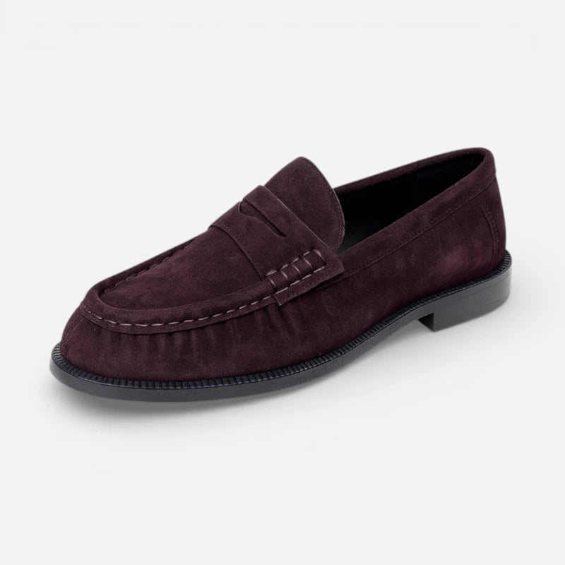 Mocassin Bordeaux Femme Daim