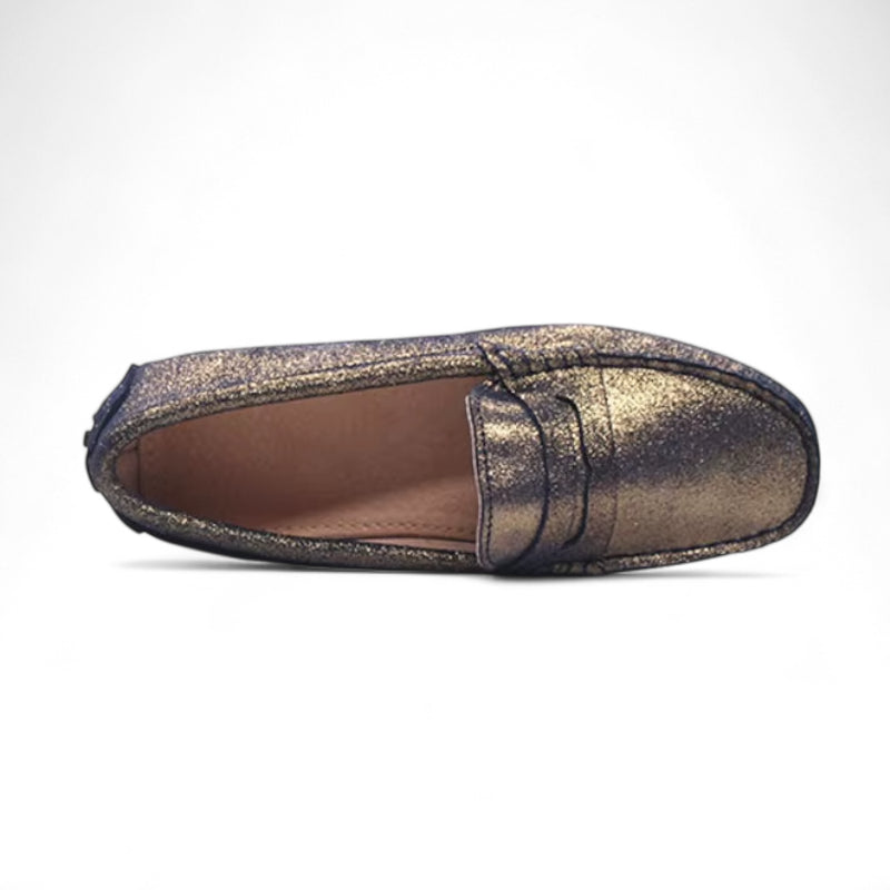 Mocassin Doré Femme