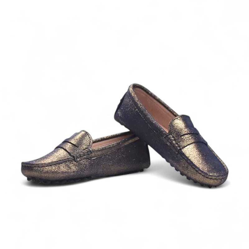 Mocassin Doré Femme