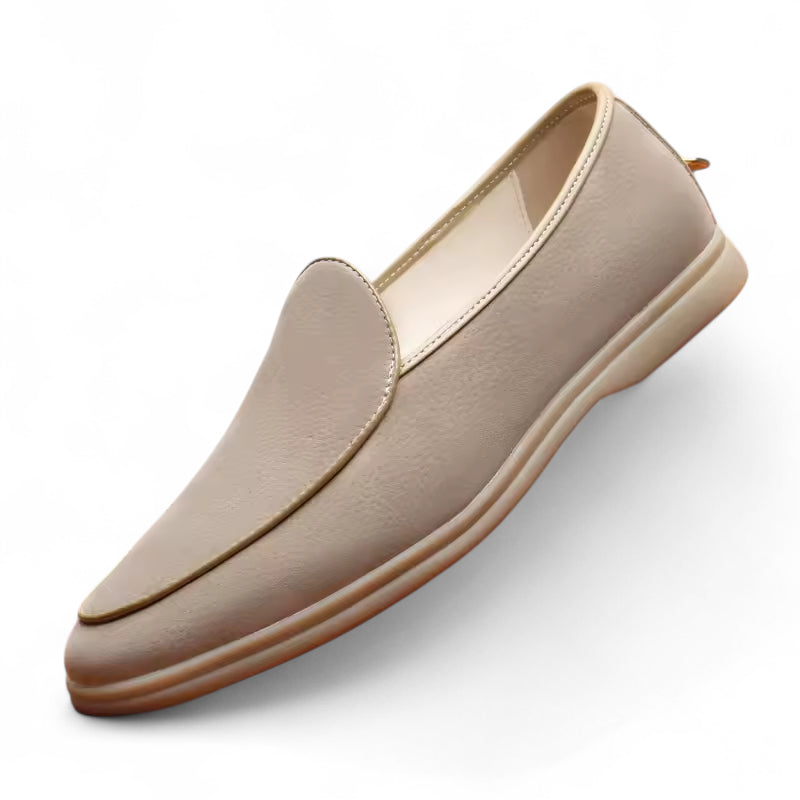Mocassin Homme En Daim Beige épuré