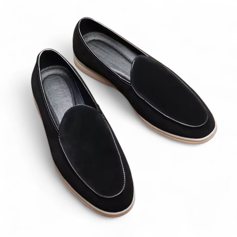 Mocassin En Daim Noir Pour Homme