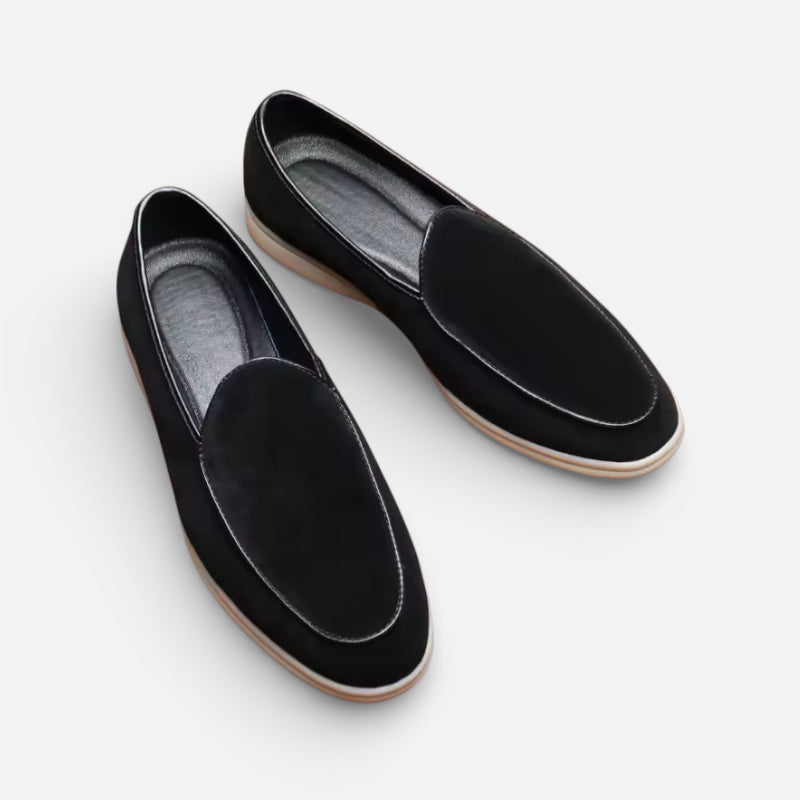 Mocassin En Daim Noir Pour Homme