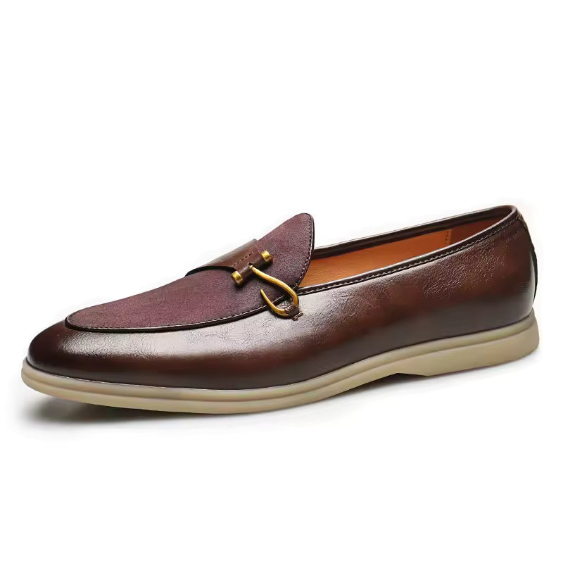 Mocassin Homme En Daim Marron