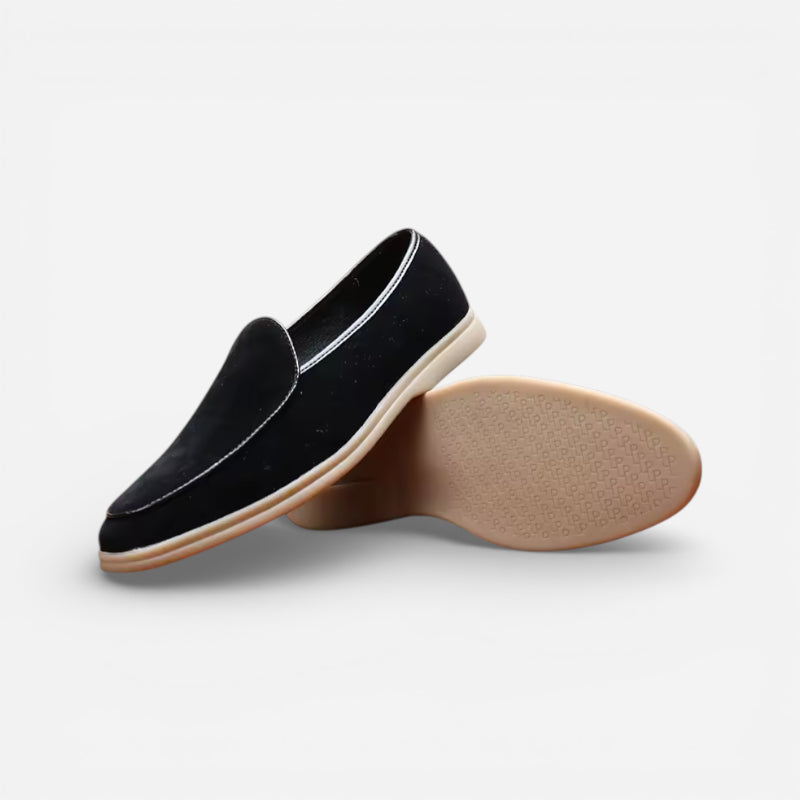 Mocassin En Daim Noir Pour Homme