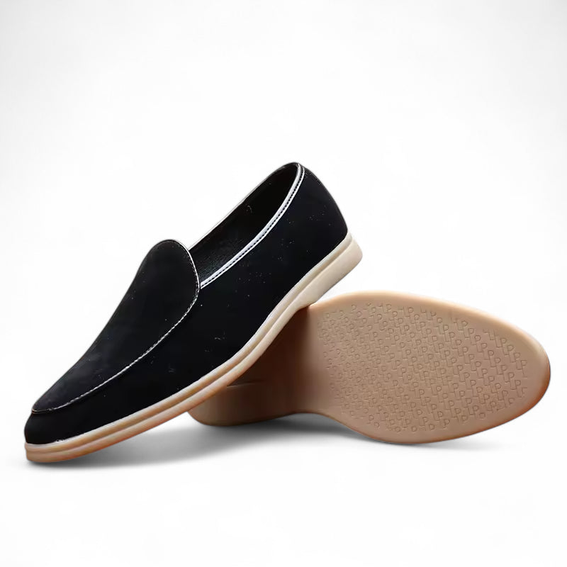 Mocassin En Daim Noir Pour Homme