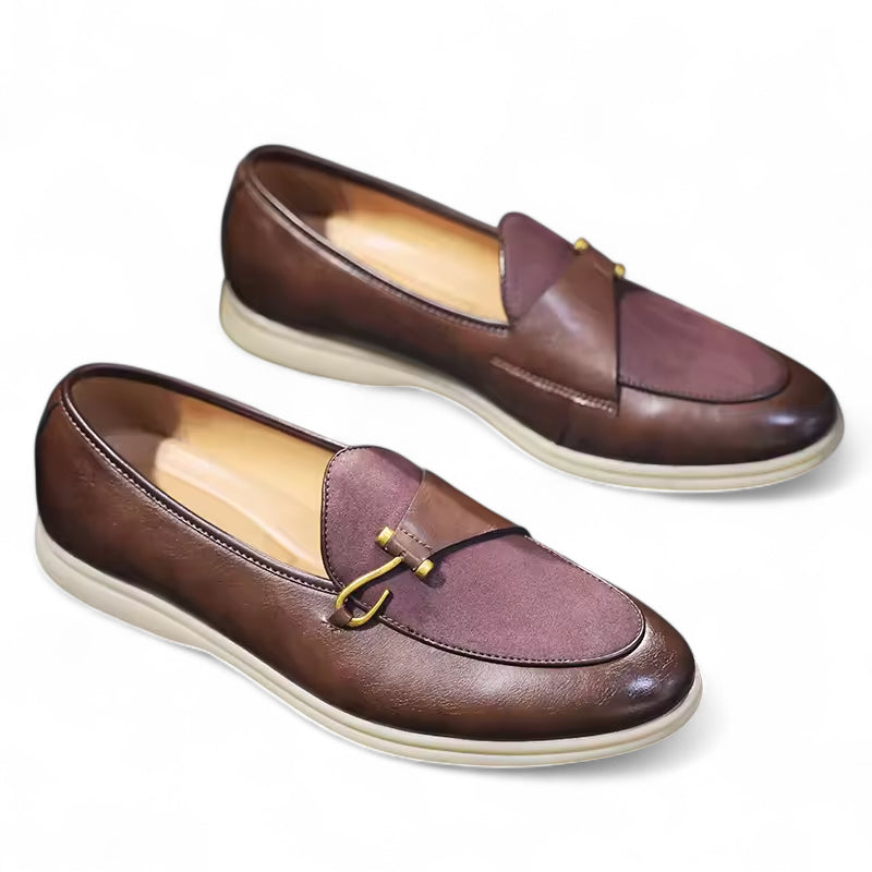 Mocassin Homme En Daim Marron