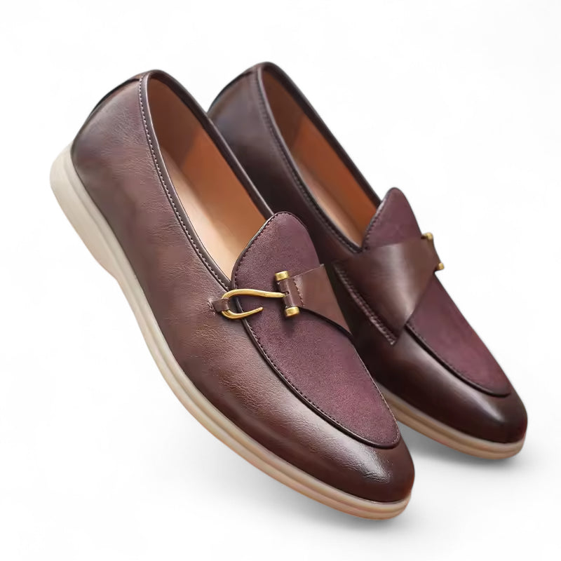 Mocassin Homme En Daim Marron
