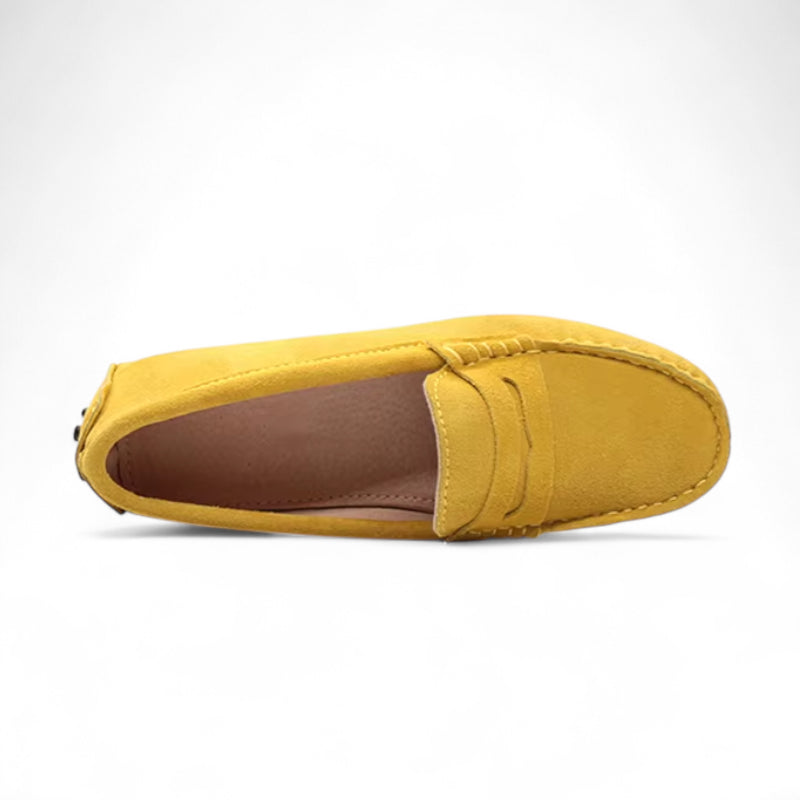 Mocassin En Daim Jaune Pour Bateau Pour Femme