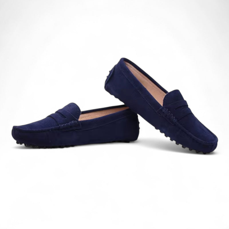Mocassin En Daim Violet Pour Femme