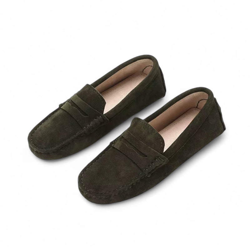 Mocassin Daim Kaki Femme