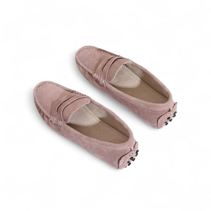 Mocassin En Daim Marron Clair Pour Femme