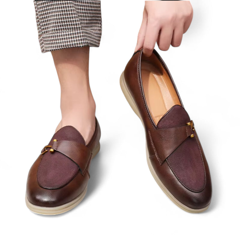 Mocassin Homme En Daim Marron