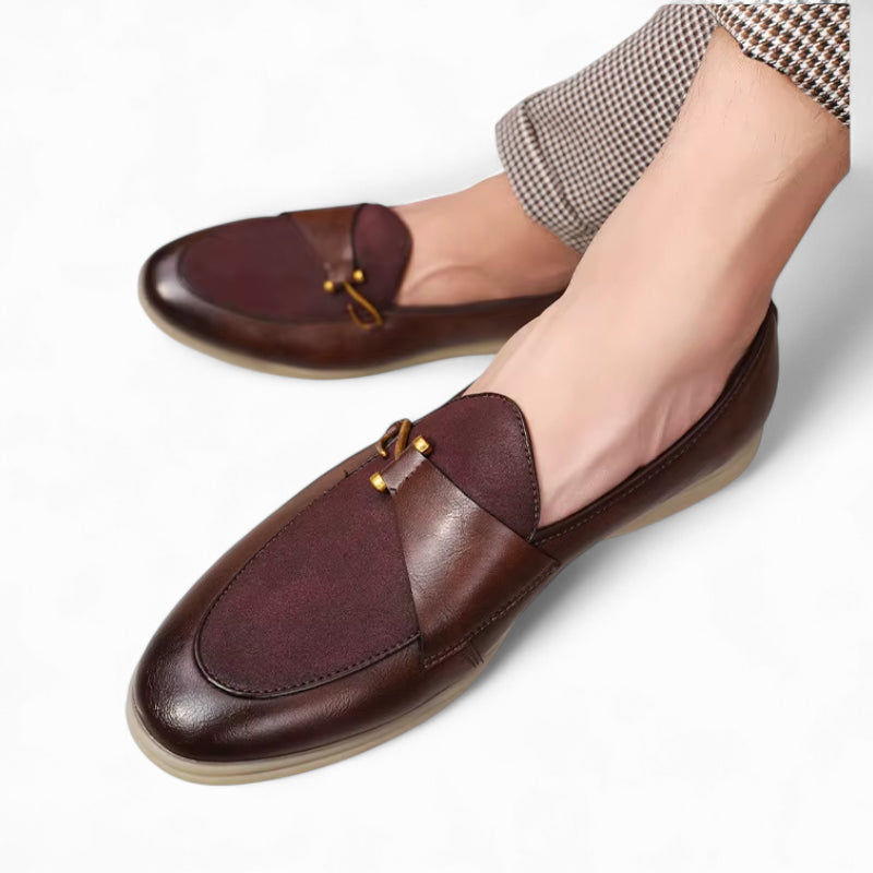 Mocassin Homme En Daim Marron