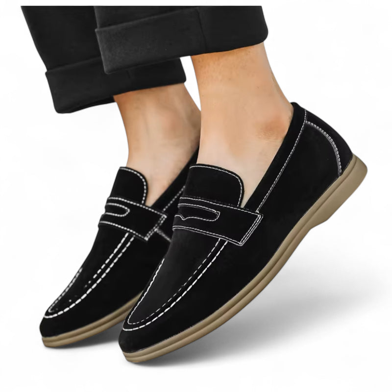 Mocassin En Daim Noir Pour Homme