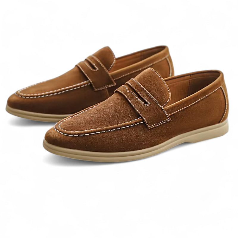 Mocassin Pour Homme En Daim Marron